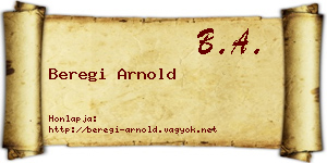 Beregi Arnold névjegykártya