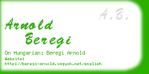 arnold beregi business card